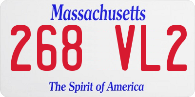 MA license plate 268VL2