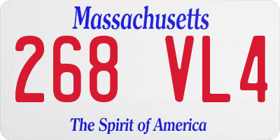 MA license plate 268VL4