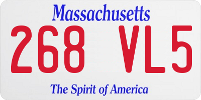 MA license plate 268VL5