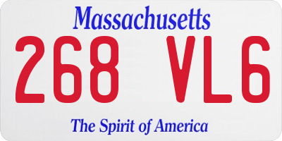 MA license plate 268VL6