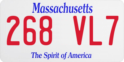 MA license plate 268VL7