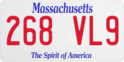 MA license plate 268VL9