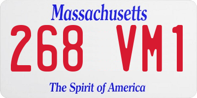 MA license plate 268VM1