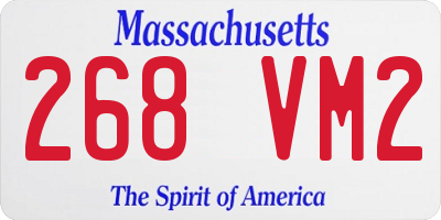 MA license plate 268VM2