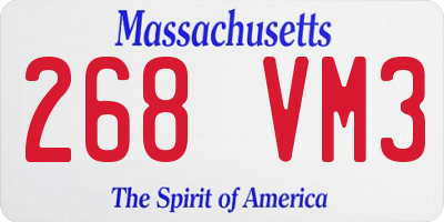 MA license plate 268VM3