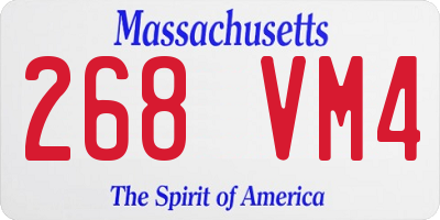 MA license plate 268VM4