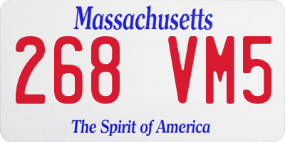 MA license plate 268VM5