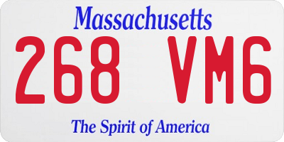 MA license plate 268VM6