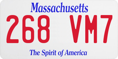 MA license plate 268VM7