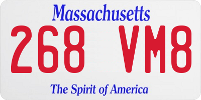 MA license plate 268VM8