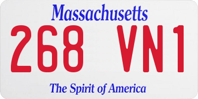 MA license plate 268VN1