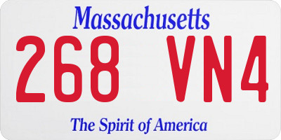 MA license plate 268VN4