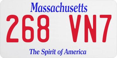 MA license plate 268VN7