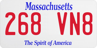 MA license plate 268VN8