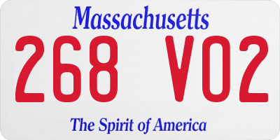 MA license plate 268VO2
