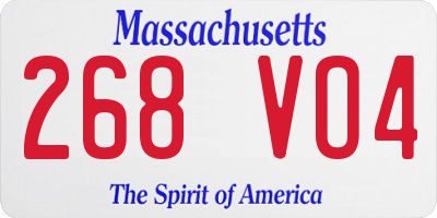 MA license plate 268VO4