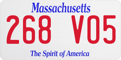 MA license plate 268VO5