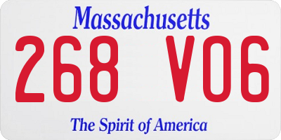 MA license plate 268VO6