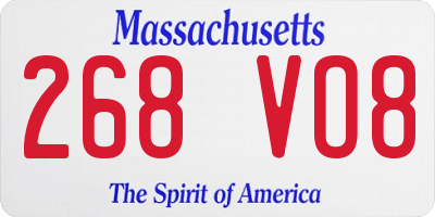 MA license plate 268VO8