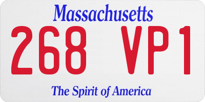 MA license plate 268VP1
