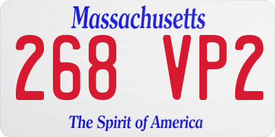 MA license plate 268VP2