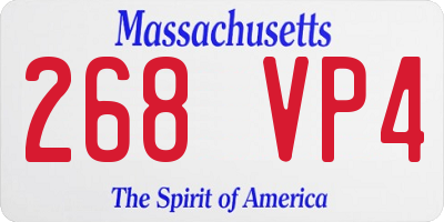 MA license plate 268VP4