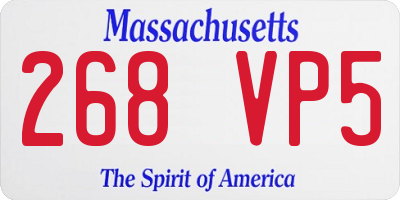 MA license plate 268VP5