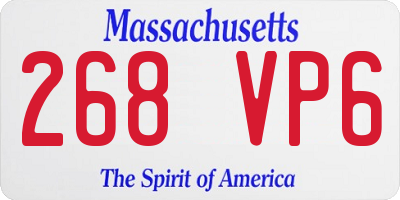 MA license plate 268VP6