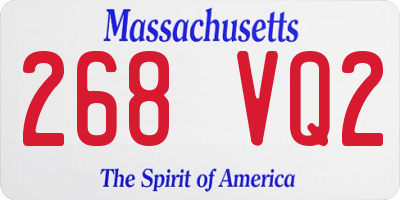 MA license plate 268VQ2