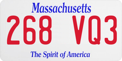 MA license plate 268VQ3