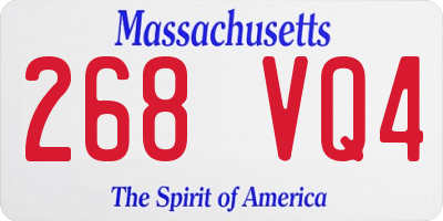 MA license plate 268VQ4