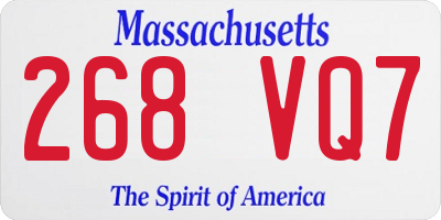 MA license plate 268VQ7