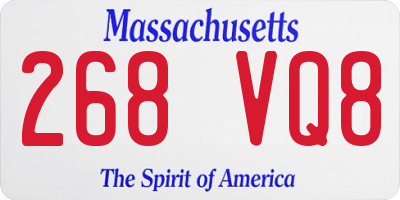 MA license plate 268VQ8