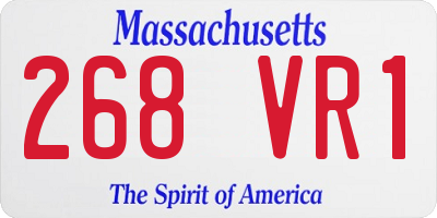 MA license plate 268VR1
