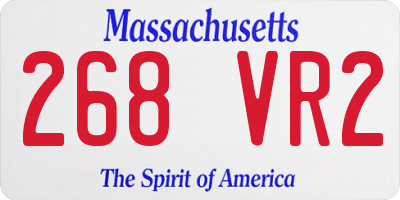 MA license plate 268VR2