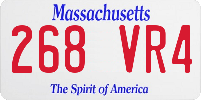 MA license plate 268VR4