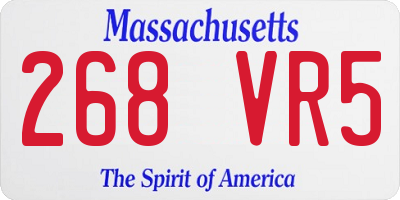 MA license plate 268VR5