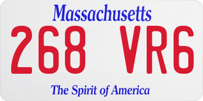 MA license plate 268VR6