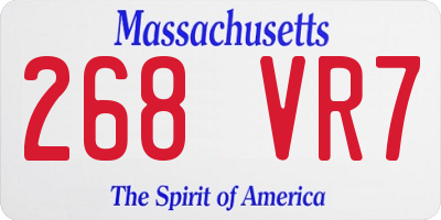 MA license plate 268VR7