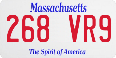 MA license plate 268VR9
