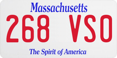 MA license plate 268VS0