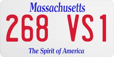 MA license plate 268VS1
