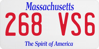 MA license plate 268VS6