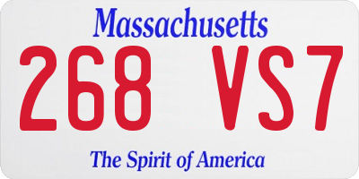 MA license plate 268VS7