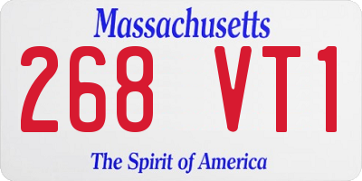 MA license plate 268VT1