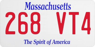 MA license plate 268VT4