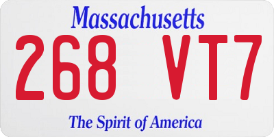 MA license plate 268VT7