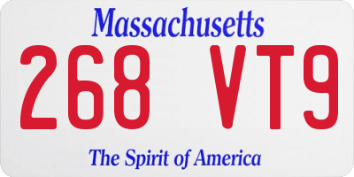 MA license plate 268VT9