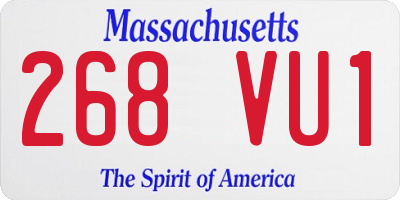 MA license plate 268VU1