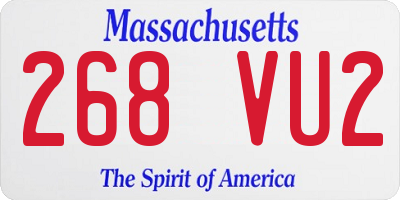 MA license plate 268VU2